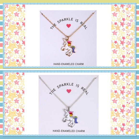 🦄Necklace 2/$15🦄Silver, Gold & Enameled Charm🦄 - Picture 2 of 4